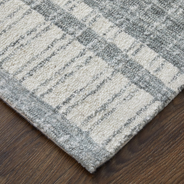 Feizy Rugs Aberdeen Hand-tufted Wool Rug - Elegant Striped Design For Modern Sophistication In Any Space Gray,White Wool T29t8012gry000p00