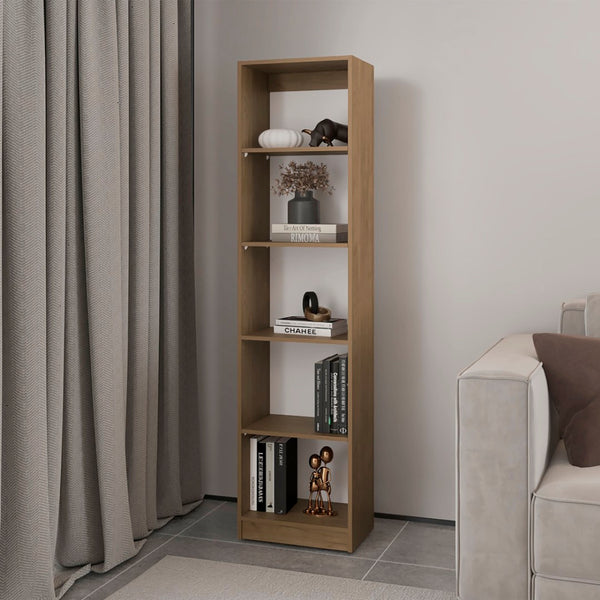 English Elm Verdi Bookcase Eco - 5-Shelf Macadamia & White Storage Solution For Stylish Compact Spaces B092P315586-GIGA