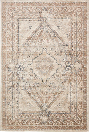 Unique Loom Chateau Wilson Machine Made Border Rug Beige, Blue/Gray/Ivory/Brown 10' 0" x 14' 5"