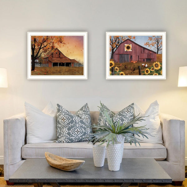 English Elm Trendy Decor 4u Billy Jacobs Autumn Barn Framed Wall Art Set for Farmhouse Rooms B067P255226