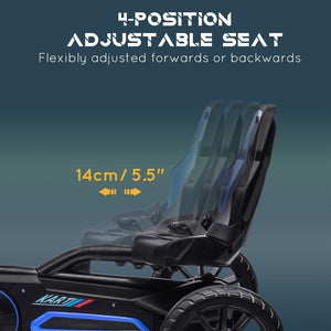 English Elm Aosom Kids Pedal Go Kart Sporty Ride on with Adjustable Seat and Eva Wheels Blue W2225P229478