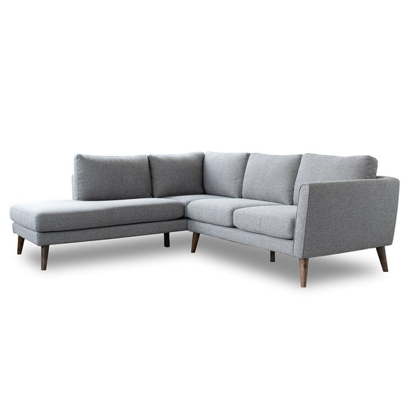 English Elm Ashcroft Furniture - Benson Mid-Century Modern Fabric Sectional Sofa with Right-Facing Chaise, Plush High-Density Comfort DARK GREY B183S00135