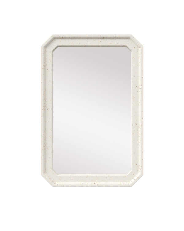 Currey & Company Carson Ivory Mirror - Durable Concrete Design With Amber Flecks For Indoor And Outdoor Sophistication White Fiber Concrete ,Stone ,Shells ,Glass 1000-0163-currey-company