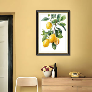 English Elm Set Of 2 Lemon Botanical Canvas Prints – Vibrant Fruit Art In Solid Wood Frames For Stylish Décor T3976P383240-GIGA
