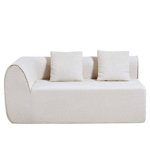 English Elm 110" Curved Modular Sectional Sofa Low Profile Foam Cushions for Contemporary Living Almond N767P366011A