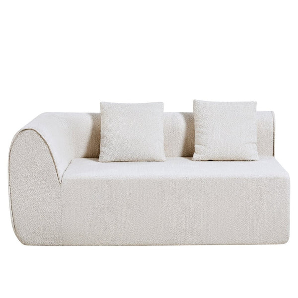 English Elm 110" Curved Modular Sectional Sofa Low Profile Foam Cushions for Contemporary Living Almond N767P366011A