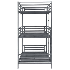 English Elm Rollins Gunmetal Triple Twin Bunk Bed – Heavy-Duty Steel Space-Saving 3-Tier Sleep Solution for Rooms B062P340742