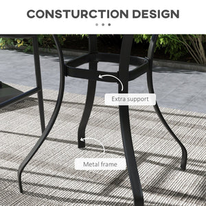 English Elm Outsunny 28" Faux Wood Outdoor Dining Table – Compact, Durable, Weather-Resistant Garden Furniture W2225P174476-GIGA