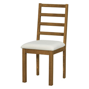 English Elm Topmax Farmhouse Extendable Pedestal Dining Set Seats Six with Ladder Back Chairs Beige,Dark Brown N717S000060D