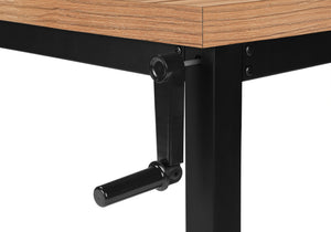 English Elm Computer Desk - Adjustable Height Standing Workspace For Home Office, Compact Modern Design, Brown B2710P219892