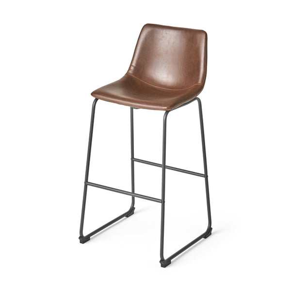 English Elm Christopher Knight Home® - Set of 2 30" Cedric Faux Leather Barstool Vintage Brown — Low Back, Steel Frame, 250lb Capacity, Upholstered Comfort 57583.00