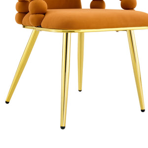 English Elm Set of 2 Sculptural Bubble Backrest Velvet Dining Chairs with Gleaming Gold Legs W3875P370855