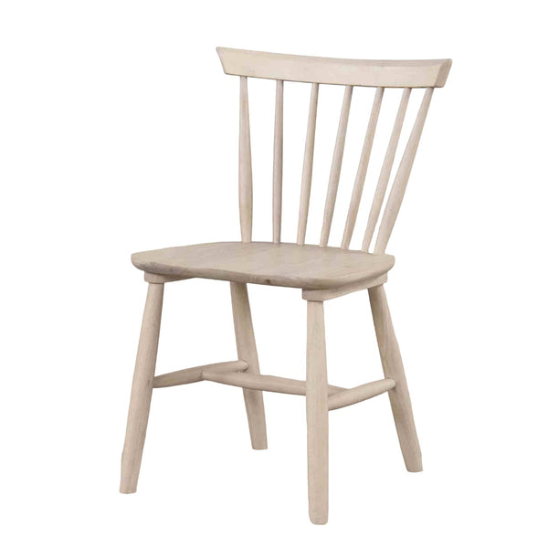 English Elm 2pc Mid-Century Dining Chairs with Spindle Back Molded Seat, White Oak Finish, Compact Comfort Set B2741P406732