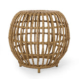 Christopher Knight Home® - Noble House - Ottawa Outdoor Boho Wicker Side Table, Light Brown