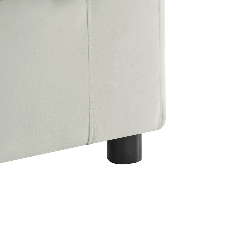 English Elm Caylie Ivory Fabric Ottoman — Plush 41" Square Removable Covers, Hardwood Frame, Pet-Friendly Comfort B050P406807