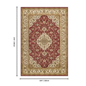 English Elm Classic Persian Medallion Area Rug Traditional Red Formal Living Room Large Floor B186P452237