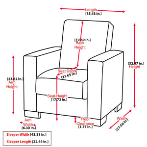 English Elm PrimeNest Concorde Collection Upholstered Convertible Armchair with Storage, Chenille Comfort Blend Black,Brown PU B030P286153