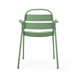 English Elm Christopher Knight Home® - TERRA Contemporary Bistro Set with Matte Powder-Coated Iron Frame, Curved Modern Design for Patio Dark Green N773P278393G