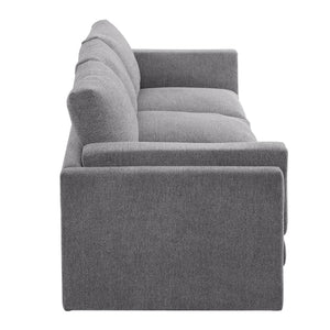 English Elm Modern Three Seat Chenille Sofa with Pocket Spring Cushions for Living Rooms Light Grey N763P351754R