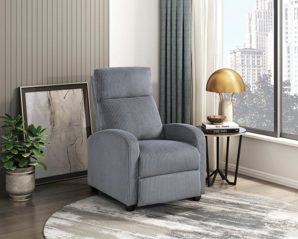 English Elm Modern Parsons Push Back Recliner Chair in Soft Corduroy Fabric — Sleek Comfortable Living Room Lounger with Solid Wood Frame and Easy Recline Mechanism Dark Gray 30 L x 27 W x 21.5 H B011P395855