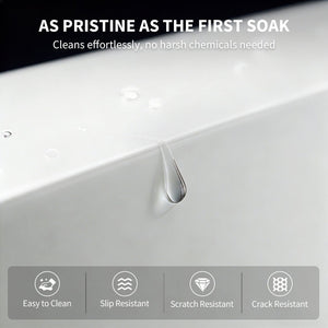English Elm 63" Stone Resin Freestanding Soaking Tub Matte Sculpted Surface for Spa Bathroom W1920P410091