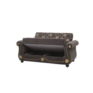 English Elm PrimeNest Timeberline Collection Upholstered Convertible Loveseat with Storage, Chenille Sleeper Sofa Foldout Gray+ Flower B030P281788