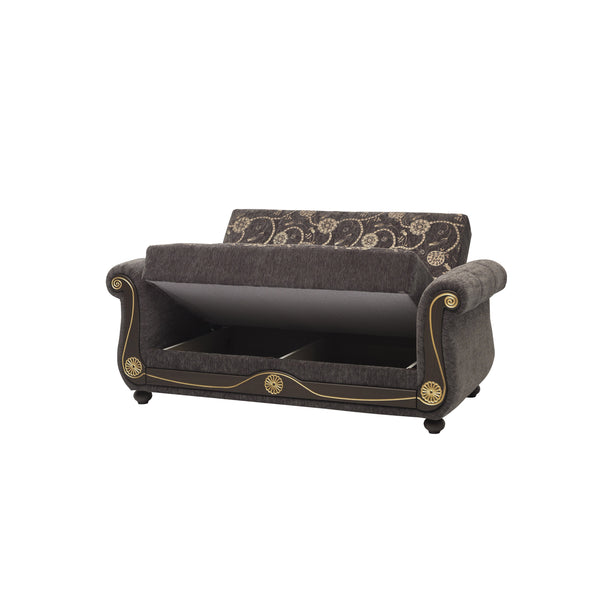 English Elm PrimeNest Timeberline Collection Upholstered Convertible Loveseat with Storage, Chenille Sleeper Sofa Foldout Gray+ Flower B030P281788