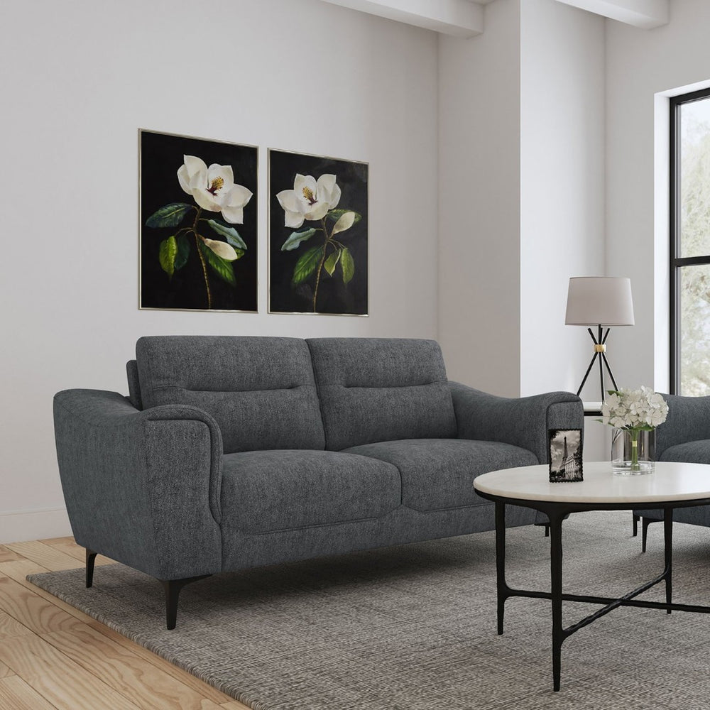 English Elm Oberle Tufted Polyester Loveseat with Pocket Coil Support and Tapered Legs for Small Spaces B062P447944