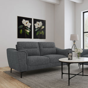 English Elm Oberle Tufted Polyester Loveseat with Pocket Coil Support and Tapered Legs for Small Spaces B062P447944