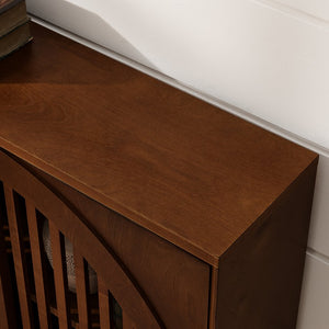 English Elm Mid Century Modern Fluted Sideboard Cabinet With Outlet Holes - Stylish Storage For Living Spaces W1801P362150