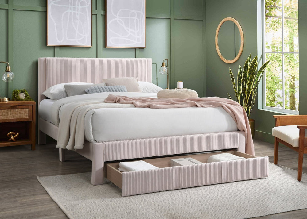English Elm Contemporary Corduroy Upholstered Full Storage Bed Plush Tufted Headboard Bedroom B011P417517