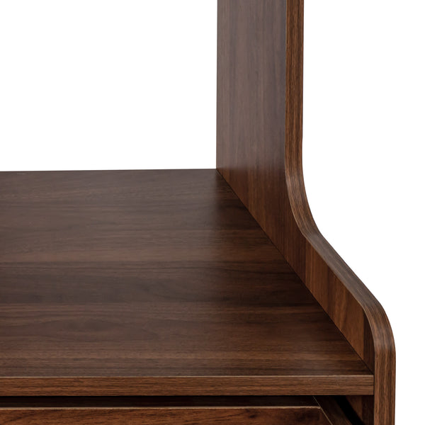 English Elm Kitchen Pantry Hutch Organizer for Clutter-Free Kitchens with Spacious Cabinets, Drawer & Counter Space Walnut W331P309435