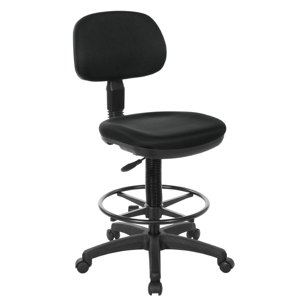 OSP Home Furnishings Sculptured Ergonomic Drafting Chair with Adjustable Footrest for Counter Height Workstations Jet DC517-297