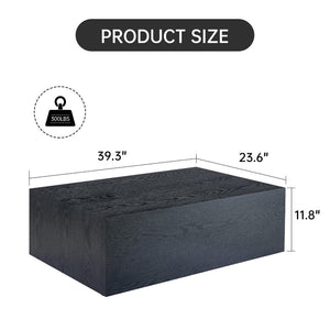 English Elm 39.3*23.6*11.8 Low Profile Mdf Coffee Table Black Wood Grain Finish Modern Living Room W1151P433600