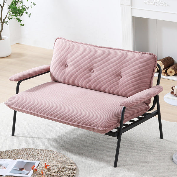 English Elm The 53-inch sofa with durable metal frame and sponge cushions, space-saving American-style comfort for studio living Pink W3371P309474