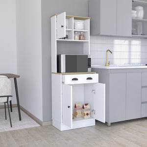 English Elm Albany Multicolor Kitchen Pantry with 3 Doors, Drawer & Adjustable Shelves — Appliance Ready B070P188855