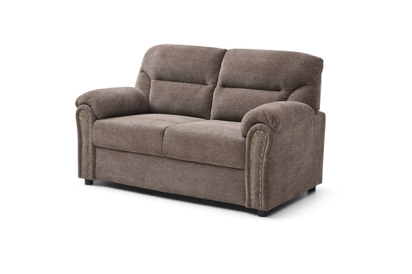 English Elm Hamilton Love Seat with Chenille Upholstery, Nailhead Trim and Pillow Arms for Classic Comfort Brown 33 L x 61 W x 23 H B078P349537