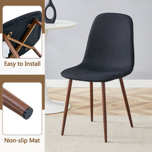 English Elm Table and Chair Set 47 Inch Round Mdf Spliced Top with Dual Tier Storage 4 Seats Black,Dark Walnut,Wood W1151S03335