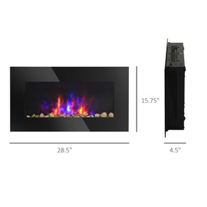 English Elm 7 Color Flame Wall Mounted Electric Fireplace Tempered Glass Metal Ambiance Heater T3971P416219