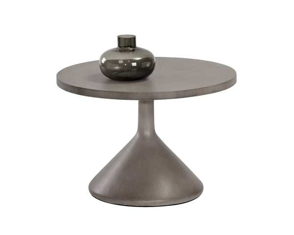 Sunpan Adonis Concrete Coffee Table - Bold Modern Design, Round Grey Top, Perfect for Indoor & Outdoor Use