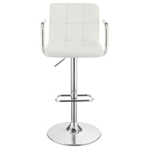 English Elm Letitia White Tufted Adjustable Bar Stool with Chrome Frame, Hydraulic Lift, Footrest & Mid-Century Flair B062P375511