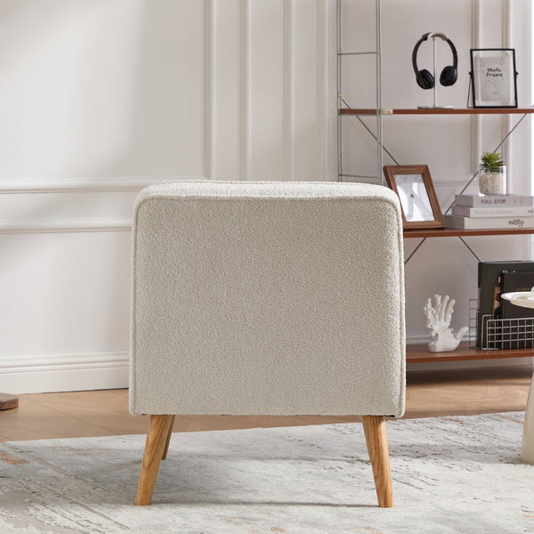 English Elm 24.4" Wide Modern Armless Chenille Accent Chair With Rubber Wood Legs - Stylish Comfort For Any Space W3098P308775