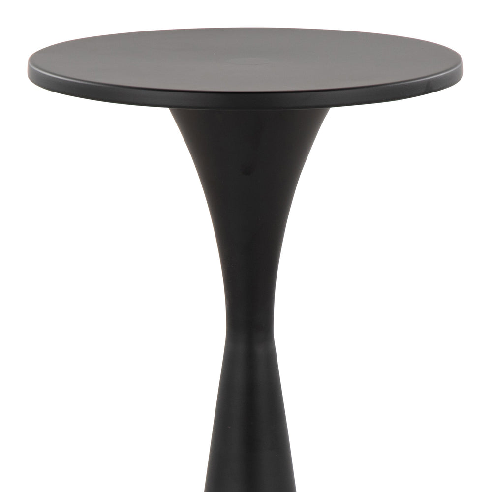 English Elm Gemma Sleek 22" Contemporary Metal Side Table with Hourglass Base — Chic Cocktail Accent for Home Decor Black B202P223389