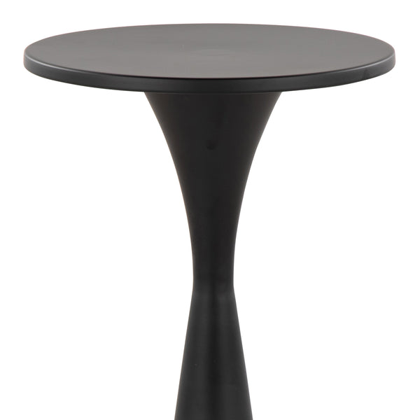 English Elm Gemma Sleek 22" Contemporary Metal Side Table with Hourglass Base — Chic Cocktail Accent for Home Decor Black B202P223389