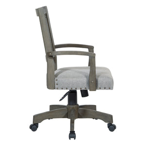 OSP Home Furnishings Dlx Cane Back Bankers Chair Antique Grey / Grey