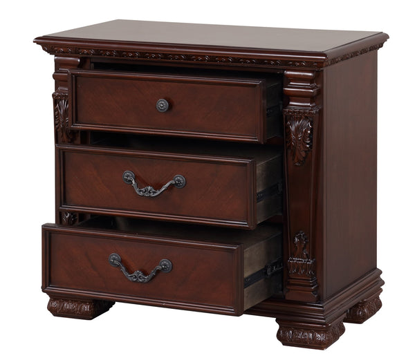 English Elm Lyndon Cherry 2-Drawer Night Stand with Felt-Lined Top Drawer, Smooth Ball-Bearing Slides, 30"H x 33"W x 17"D B078P301016