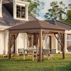 English Elm Outsunny 12' X 12' Instant Pop-Up Canopy Tent With Adjustable Height And Mesh Netting For Outdoor Fun W2225P174239-GIGA