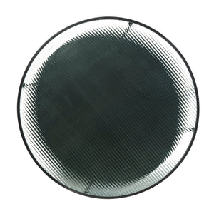 English Elm 2pc Zephyr Occasional Table Set with Fluted Glass Tops, Black Metal Frame & Wood Shelf, Modern Living Centerpiece B011P291534