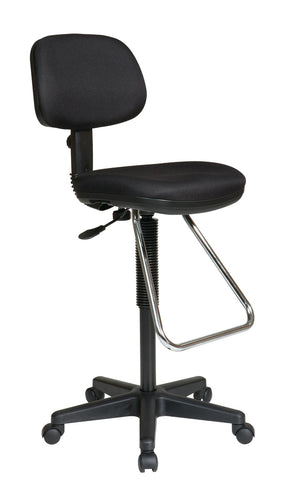 OSP Home Furnishings Economical Fabric Office Chair with Chrome Footrest Swivel Seat and Pneumatic Height Adjust DC430-231