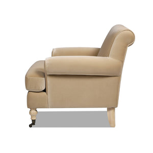 English Elm Alana Barrel Accent Chair in Performance Velvet with Rolling Casters for Living Room B2719P238307